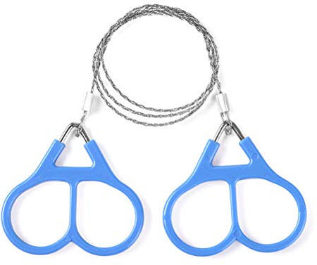Weesey Drahtsäge, Hand-Kettensäge Edelstahl Drahtsägen Survival Säge-Draht SeilSäge mit Griffringen SeilSäge Sägedraht Kettensäge Taschen Säge für Holz und Kunststoff für Outdoor Camping