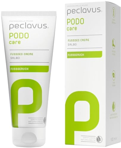 peclavus PODOcare Fußdeo Creme 100 ml | Deodorierende Fußcreme | schützt langanhaltend vor Fußgeruch | NATRUE-zertifizierte Naturkosmetik