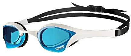 ARENA Cobra Ultra Swipe Unisex-Wettkampfbrille für Erwachsene, Schwimmbrille mit Gebogenen Gläsern, Anti-Beschlag, UV-Schutz, 5 Austauschbare Nasenstege