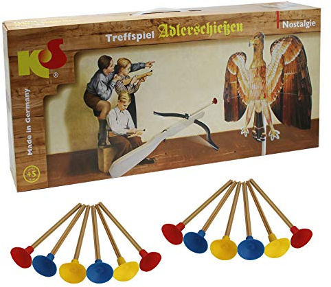 Kunststofferzeugnisse Stephan Treffspiel Adlerschießen Nostalgie Vogelschießen mit Armbrust und 18 Pfeilen Vogelspiel Adlerspiel Bogenschießen Zielschießen