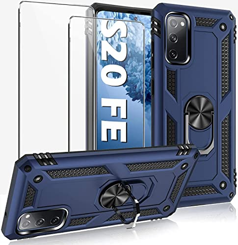 niter Kompatibel mit Samsung Galaxy S20 Fe 5G Hülle mit Displayschutzfolie, militärische Anti-Fall-Abdeckung für Samsung S20 Fe 5G Hülle mit magnetischem Ringständer