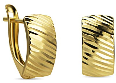 PRINS JEWELS 14 Karat Ohrringe Creolen Gelbgold Glänzend 585 Gold – ST01YG