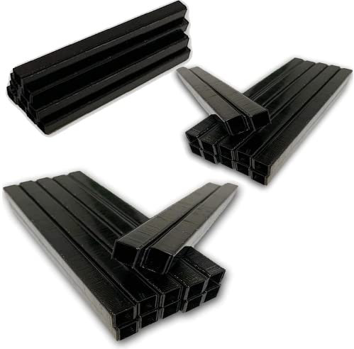 Schwarze T50 Heftklammern, strapazierfähig, schwarze Heftklammern, 0,95 cm Krone, 0,95 cm langes Bein, 10 mm, schwarze Heftklammern, 5.000 Stück