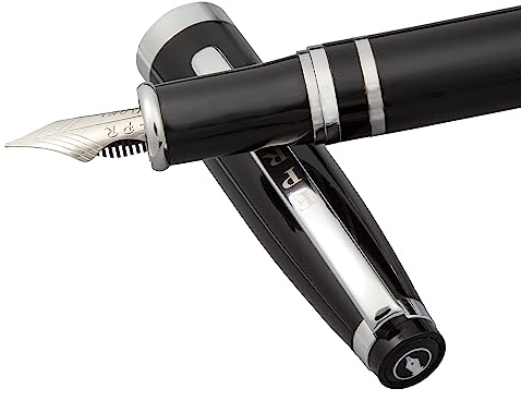 FPR Ambassador Ultra Flex Nib Fountain pen Set, Black - Refillable Calligraphy Pen w/Cartridges & Converter - Writing, Journaling & Gifting