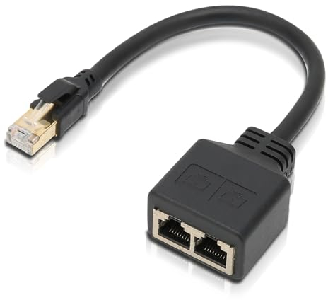 Cable Divisor Adaptador Ethernet RJ45, 1 a 2 Puertos Conector Enchufe LAN Cat7 Todas Redes