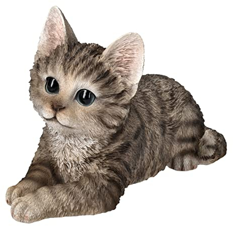 Pacific Giftware Katzen Figur graues Baby liegend - Kitten Dekofigur