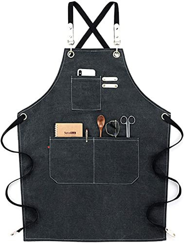 AUGUSE Arbeitsschürze, Werkzeugschürze für Schreiner, Werkzeugschürze for Männer mit Taschen, Tischlerschürze aus gewachstem Segeltuch, robuste Tischlerschürze aus Segeltuch (Color : A)
