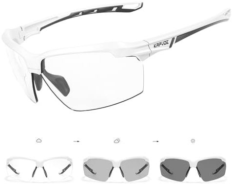 KAPVOE Photochromatische Selbsttönend Fahrradbrille Herren Damen Sportsonnenbrille Klar Radsportbrille Radfahren MTB Radbrille Laufen Volleyball Tennis Autofahren Softball Bergsteigen Golf Wandern 05