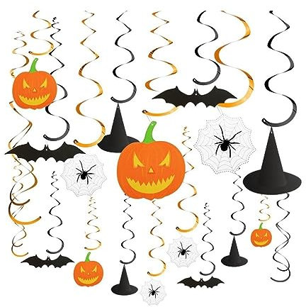 Garneck 30stücke Halloween-Wirbel-Dekoration Hängende Wirbel Partywirbel Luftschlangen Deckenhänger Für Halloween-Dekorationen