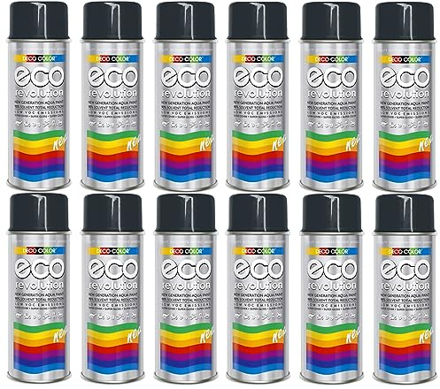 Fahrzeugteile Hoffmann 12er Sparpack Deco Color ECO Lackspray glänzend oder matt 400ml nach RAL (12 Dosen ECO RAL 7016 Anthrazit Glanz)