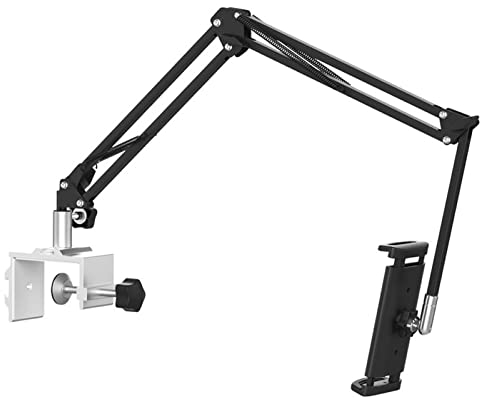 Support Tablette Stand de tablette à bras réglable, porte-montage de table de lit, support de comprimé flexible universel avec rotation à 360 ° for tous les téléphones portables de 4 à 13 po et tablet