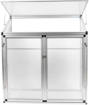 Tomatengewächshaus Aufzuchtschrank Treibhaus Frühbeet Pflanzenhaus Aluminium Beistell-Gewächshaus klein ohne Rückwand 130x52x140 cm