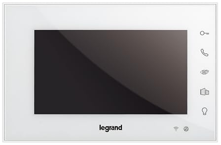 LEGRAND, EASYKIT WiFi-Video-Innenstelle, 7-Hochglanz-Farbmonitor, Sensortasten, Smartphone-Anbindung, App-Steuerung, Einstellung v. Helligkeit, Lautstärke, Farbanzeige & Mikrofon, Farbe: Weiß, 365225