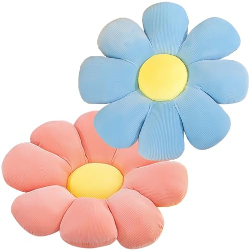 Asfrode 2 Stück Blumenkissen, Kissen Blumenform Blume Kissen Bodenkissen Sitzkissen Schlafsofa Kissen Möbel Innenkissen für Schlafzimmer Sofa Stuhl Dekoration