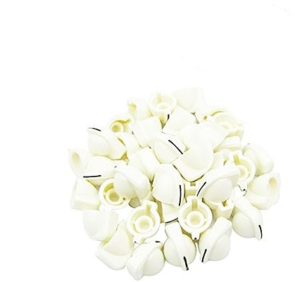 BESTonZON 24 Pièces Boutons De Contrôle Pour Pédale Effet Ampli Boutons De Guitare Plastique Blanc Pour Amplificateur