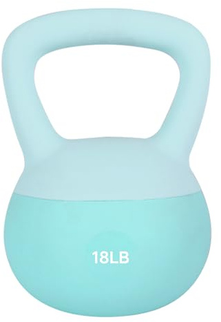 Leikefitness Soft Kettlebells,Steel Shot Filled Weights for Women and Men,Color Coded Anti Slip Soft Kettlebells,Home workout