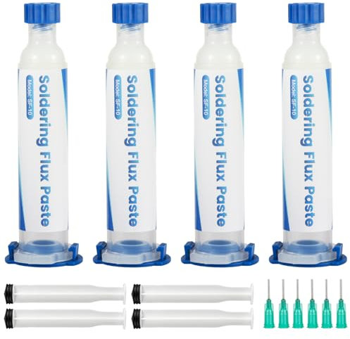 WIVIE Lötpastenflussmittel, bleifreies No-Clean-Lötpastenflussmittel für die Reparatur von SMD/PCB/IC/BGA (4 Packung)