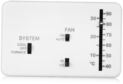 TOPBATHY Thermostat Analogique pour Camping-car, Régulateur de Température, Montage Mural, Boîtier Abs Blanc, Compatible 2 Véhicules de Loisirs