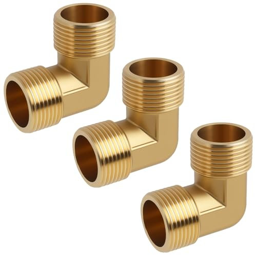 3 PCS Raccords Coudés en Laiton 3/4 Pouce, 90° Étanchéité Filet Coude, Raccords Plomberie Multicouche