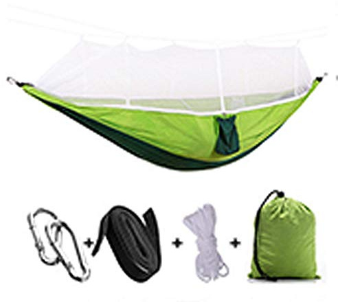 Genérico Hamaca Doble para Acampar, Hamaca con Mosquitera, Hamaca Portátil De Nailon Ligero, Hamaca Doble De 2,6 M, Combinación De Hamaca Y Mosquitera para Acampar