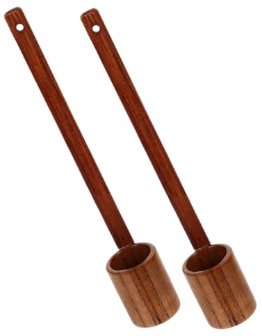 Cabilock 2pièces Cuillère Doseuse Bois Pour Sauce Soja Cuillère à Bière à Fond Plat Louche Verseuse Vintage Pour Cuisine
