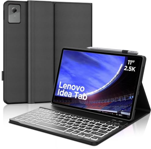 FOGARI Teclado para Lenovo Idea Tab 11 2025 | Funda con Español Ñ Teclado Retroiluminado Bluetooth Magnético Desmontable para Tablet Lenovo Idea Tab 2025 11, Negro