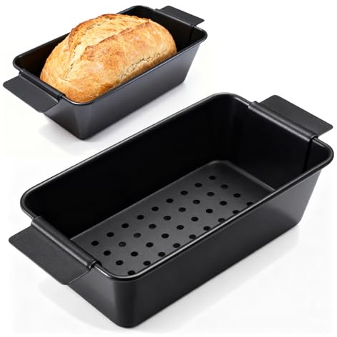 Behogan Brödbakform: Brödbröd, bakform med gallerdemontering, bakplåt, lådform bröd, non-stick gjutjärn, brödform, non-stick brödform, för bakning och grillning (21,5 x 14,5 x 7,5 cm)