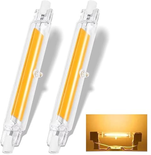 ACAATVE R7S Led 118mm Dimmbar 20W Leuchtmittel Ersatz Für 200W Halogenstab, R7S Led Lampen Warmweiß 3000K 2000 LM, 360°Abstrahlwinkel, Kein Flackern für Stehlampe Deckenfluter Wandleuchte, 2er Pack
