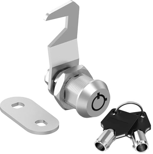1 cerradura de aleación de zinc para caja de herramientas con llaves, cerradura tubular de 5/8 pulgadas con llave igual