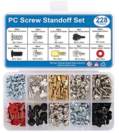 FACAIIO Kit de 228 entretoises à vis pour PC, boîtier d'ordinateur, disque dur, carte mère et refroidisseur d'installation