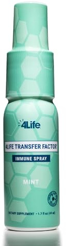 4Life Transfer Factor Immune Spray - Supports Mouth and Throat Immune Health with Zinc, Marshmallow Root Extract - Mint Flavor - 1.7 oz