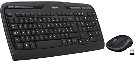 Logitech MK330 Combo Teclado y Ratón Inalámbrico parta Windows | Disposición QWERTY Italiano - Negro