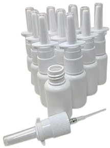 Snoot! 10-Pack 1 oz (30ml) Nasal Spray Bottle Mist Sprayer - Empty Refillable White Plastic Spray Bottles - Reusable Nasal Sprayer for Nasal Medications