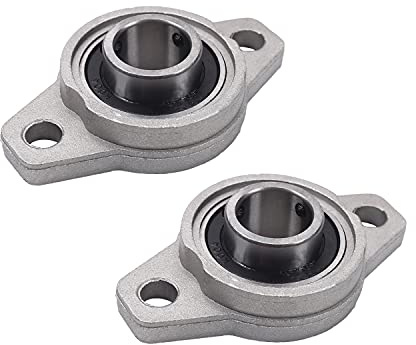 Othmro KFL004 flanged Pillow Block Bearing, 20mm Bore Diameter, Bearing Steel zinc Alloy, Set Screw Lock 2pcs