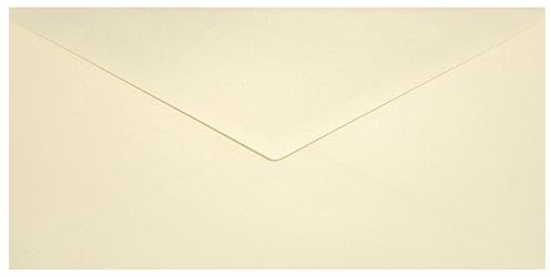 25 pärlemor vanilj DIN långa kuvert 110 x 220 mm aster metalliskt guld elelfenben utan fönster pärlemor glänsande kuvert pärlemor pärleffekt metalliska-glänsande kuvert för inbjudningar