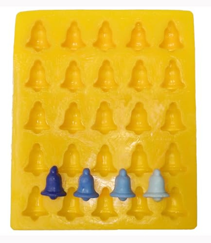 Bell 25 Cavity Flexible Silicone Molds for Cream Cheese Mints, Chocolate, Fondant, Gummy, Fat Bombs, Ice Bells, Soap, Buttercream, Butter, Candy Melts, Cookie Dough, Mousse