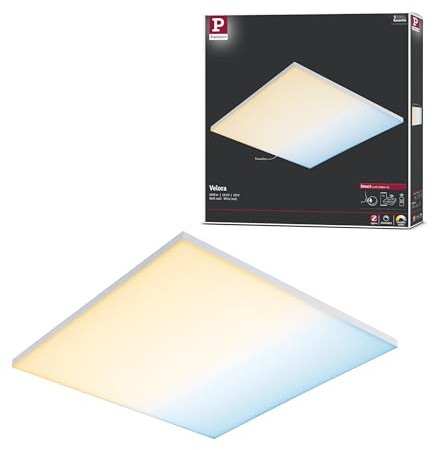 Paulmann 79826 LED Panel Velora eckig incl. 1x19,5 Watt dimmbar Deckenlampe Weiß matt Lichtpanel Metall Deckenlicht 2700 K
