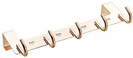 tooloflife Türgarderobe mit 5 Haken - Türhakenleiste für Handtücher - Jackenhalter für die Tür Rückseite Innen - Türhaken für Badezimmer, Flur und Schlafzimmer - Kleiderhaken ohne Bohren