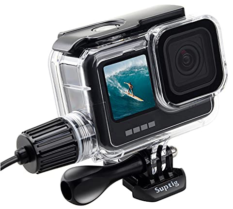 Suptig Wasserdichtes Gehäuse, kompatibel mit GoPro Hero 13/Hero 12/Hero 11/Hero 10/Hero 9, schwarz, wasserdicht 40 m