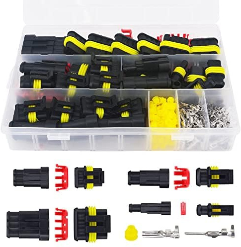 352pcs Connettore Elettrico per Auto Impermeabile 1/2/3/4 Pin Maschio e Femmina Terminali per Connettore Candela per Autoveicoli Piccolo It Spina per Vari Connettori di Filo per Auto Barca Marina