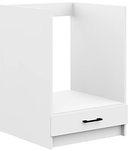 3E 3xE living.com Küchenmöbel EDERSEN, Ofenschrank, Herschrank mit eine Schublade in weiß (B:60cm H:82cm T:55cm) mehr Teile zum Auswahl