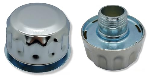 ÜREL Hydraulik Einfüll- und Belüftungsfilter aus Metall für Öl- und Kraftstofftanks Belüftungsdeckel (mit Flansch, BSP 1 Zoll Gewinde, Verchromt)