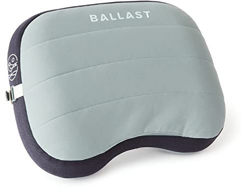 Ballast Beach Pillow – Comfy, Durable & Compact, Stays Put on Windy Beaches with Patented Sand Pouch, Inflatable Pillow for Beaches, Pools, Camping, Festivals and Travel (Moonlight Grey)