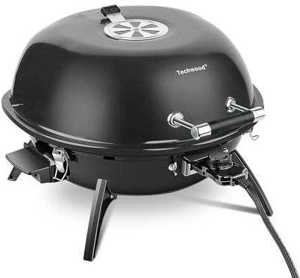 Techwood 1600W Indoor Outdoor Electric Grill, Electric BBQ Grill, Portable Removable Tabletop Grill, Black
