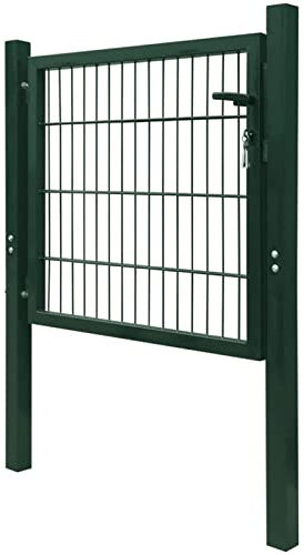 Homgoday Stilvolles Gartentor aus Stahl mit Pulverbeschichtung, Grün, 105 x 150 cm, für Garten, Innenhof und Terrasse Model142028