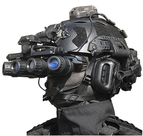 Fotrsta Airsoft Fast Helm Set Mit Headset, Taktischer Schnellhelm Mit Gläsern Und NVG Halterung Und Binokular Modell Für Outdoor Airsoft Paintball CS Spiel