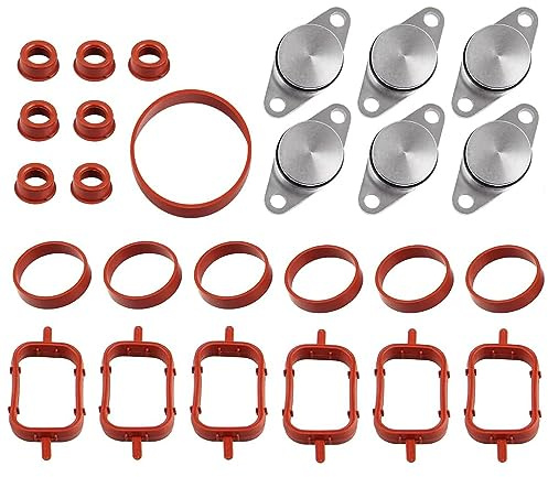 CLKE 26 pezzi Kit di rimozione valvola di aspirazione, valvola di scarico, guarnizione collettore aspirazione, 22 mm Swirl Flap flange con guarnizioni toriche, accessorio testata, 11612246949, per E90