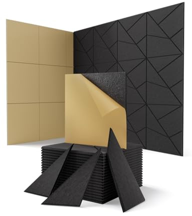 Topnaca Lot de 18 panneaux acoustiques insonorisants à haute densité pour la maison, le studio, le bureau, 30,5 x 30,5 x 1 cm