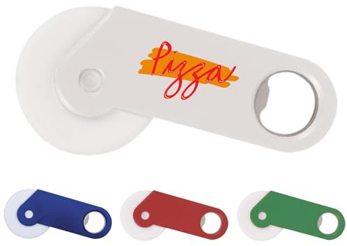 Hole Gadget | Rotella Taglia Pizza e Apribottiglia 2 in 1, Gadget Personalizzati Promozionali ed Aziendali per Attività Commerciali, Fiere, Eventi Pubblicitari Stampati | Cod. PC500 (50)