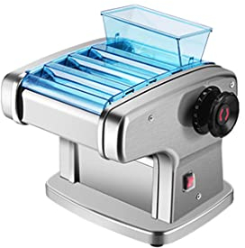 XAoSCd Máquina Eléctrica para Hacer Pasta De Fideos De Acero Inoxidable Máquina Eléctrica para Hacer Pasta Máquina Antiadherente para Pasta Fresca Dumpling Wonton (Tres Tipos De Cuchillos+A)